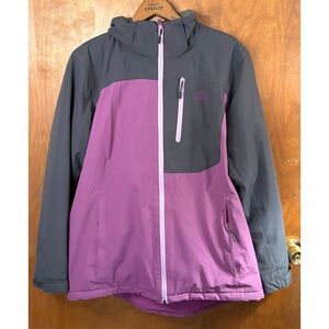 L.L. Bean Women's Purple Gray Wildcat Waterproof Insulated Ski Jacket Raincoat